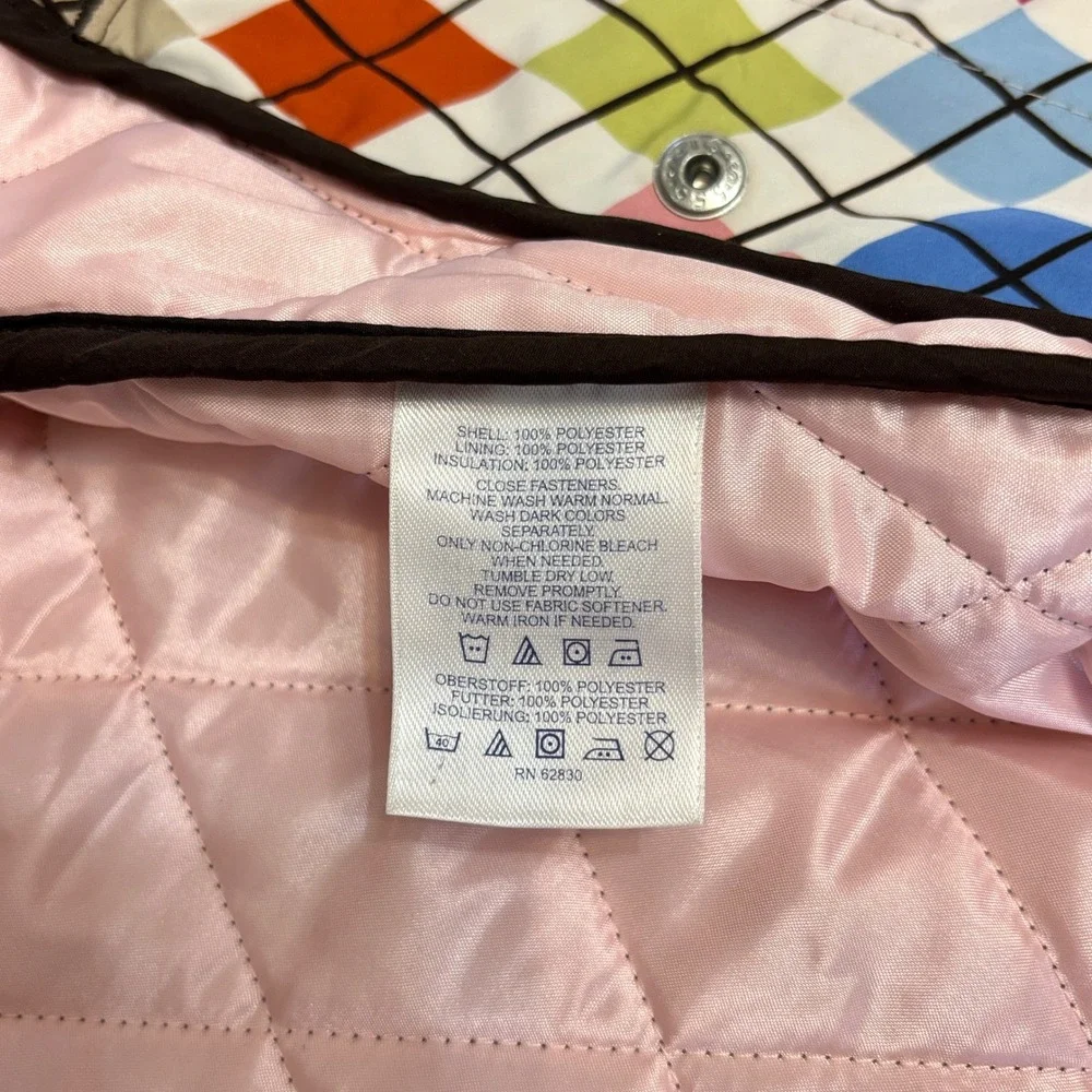 Lands End Quilted Chore Coat. Full Zipper. Snap‎ Pockets. Sz L (14-16) Brown